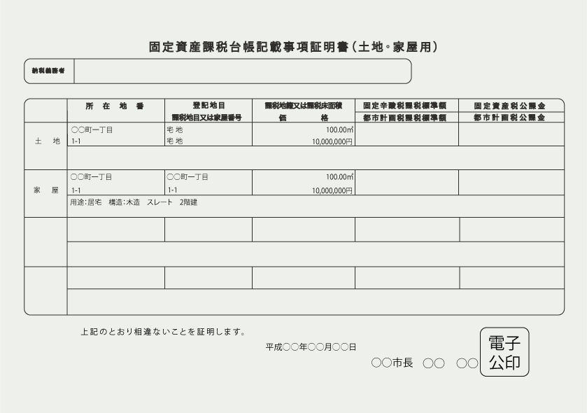 固定資産評価証明書